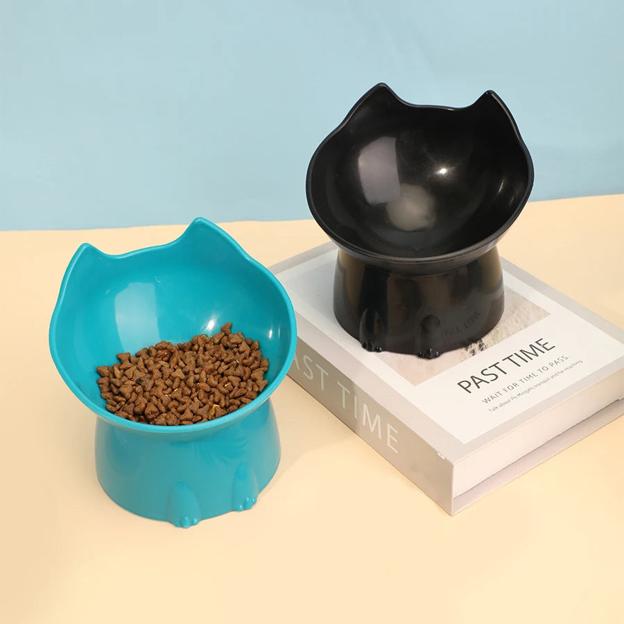 WhiskerWare Elevated Cat Bowl WAGGING TAIL