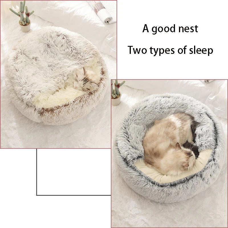 Soft Plush Pet Bed with Cover WAGGING TAIL
