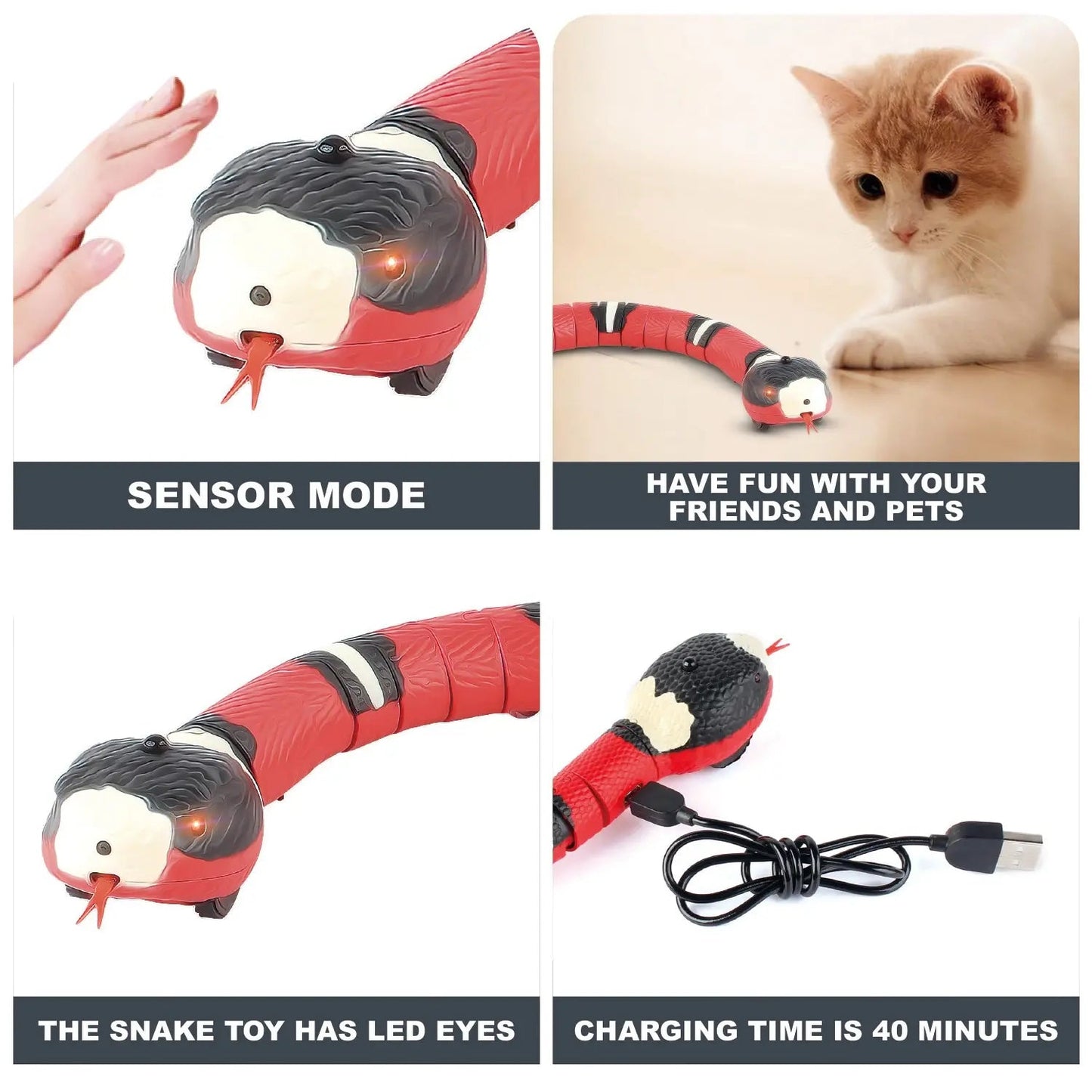Smart Interactive Snake Toy for Cats WAGGING TAIL