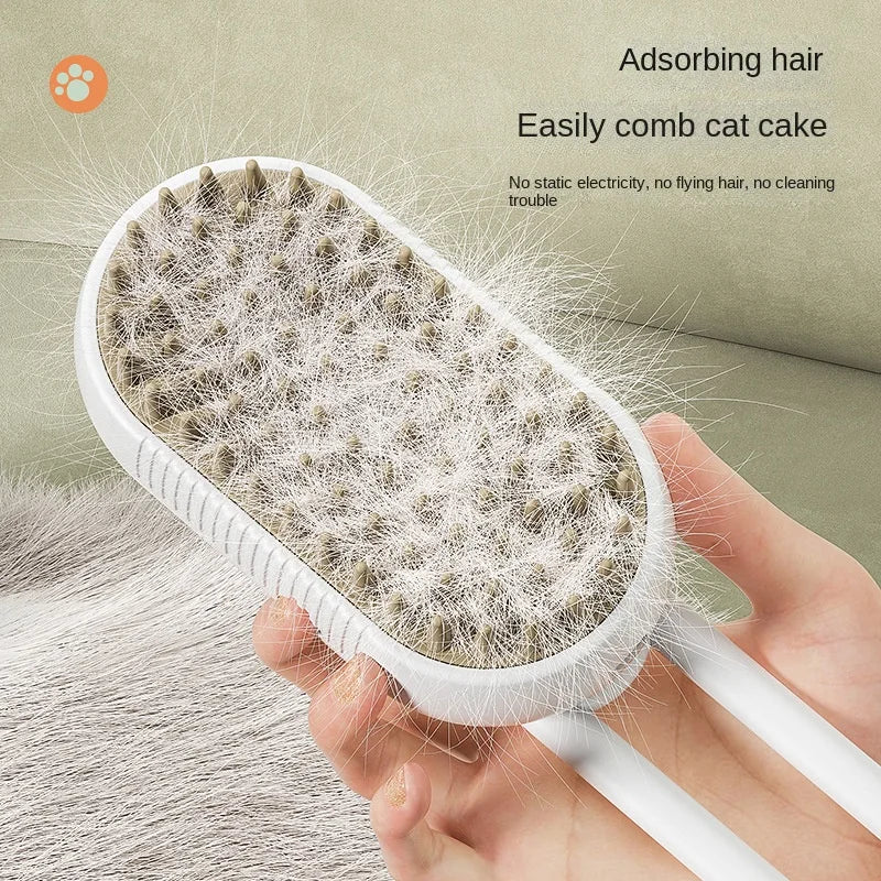 3-in-1 Electric Pet Steam & Grooming Brush WAGGING TAIL