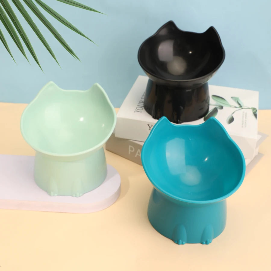 WhiskerWare Elevated Cat Bowl WAGGING TAIL