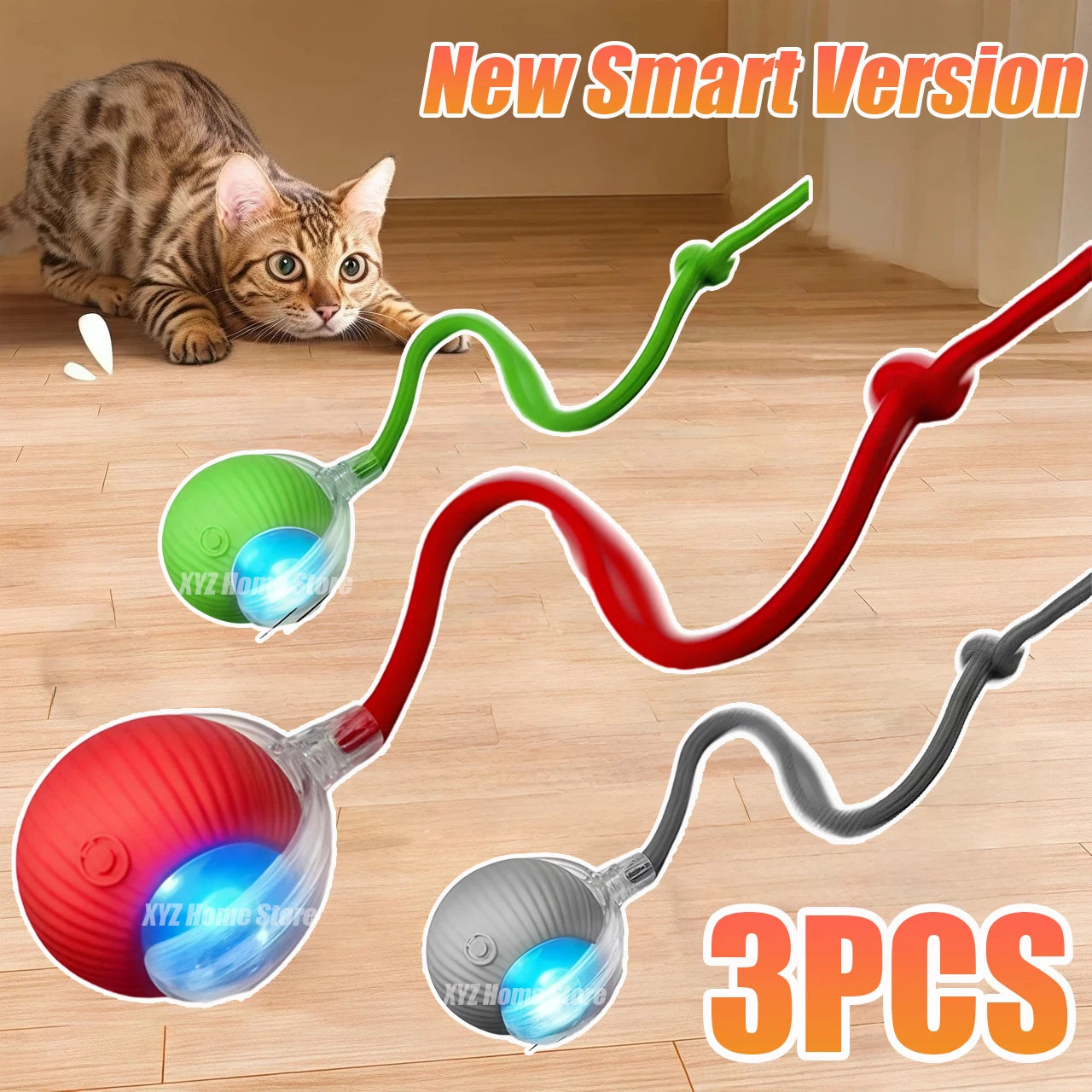 Interactive Rolling Cat Toy WAGGING TAIL