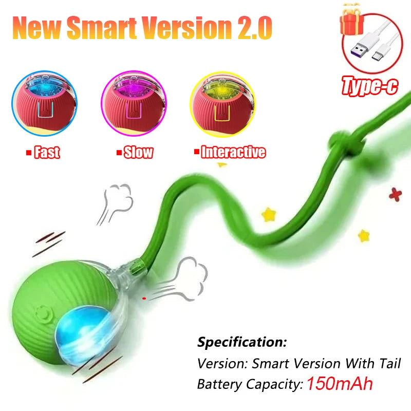 Interactive Rolling Cat Toy WAGGING TAIL