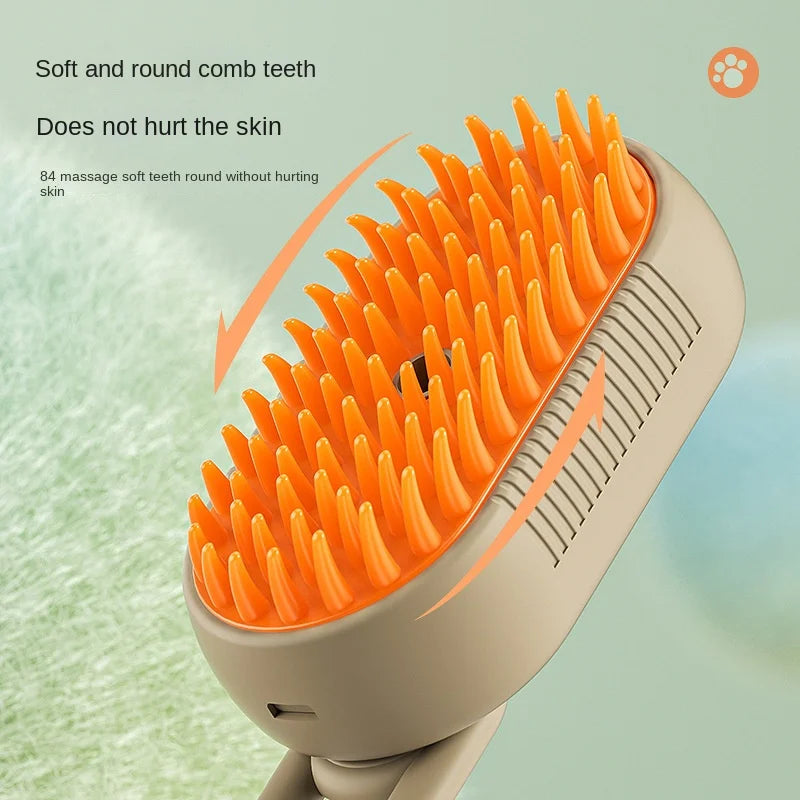 3-in-1 Electric Pet Steam & Grooming Brush WAGGING TAIL