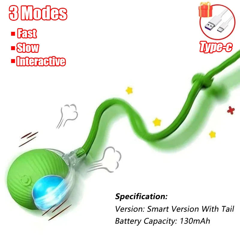 Interactive Rolling Cat Toy WAGGING TAIL