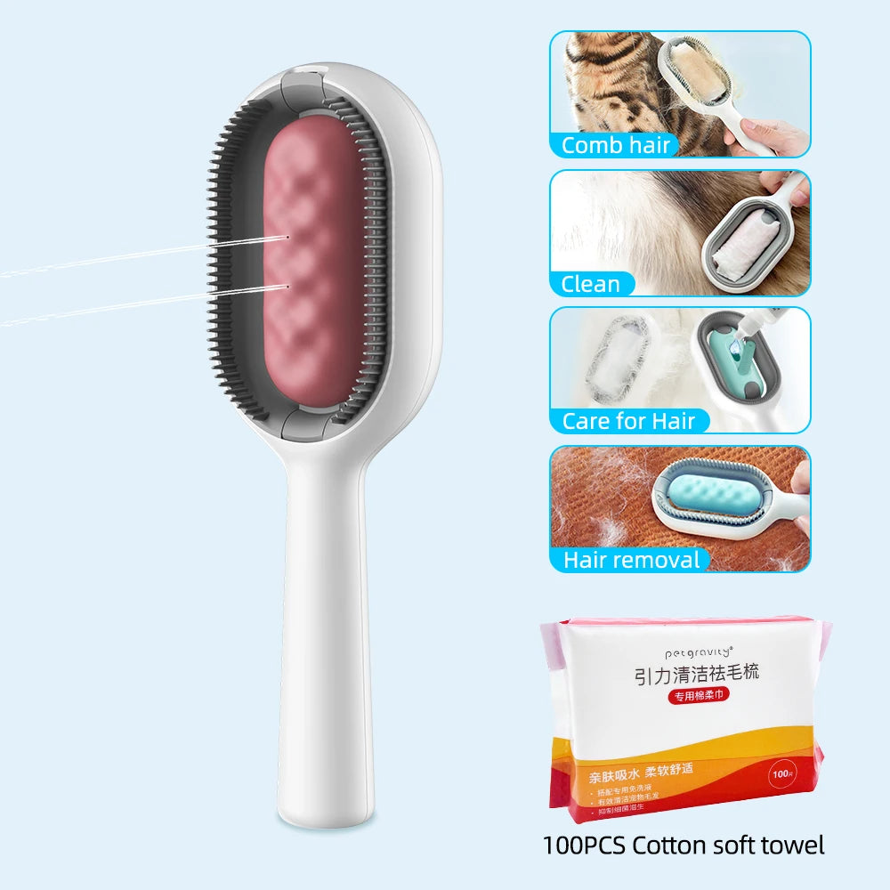 Pet Grooming Brush with Water Tank WAGGING TAIL