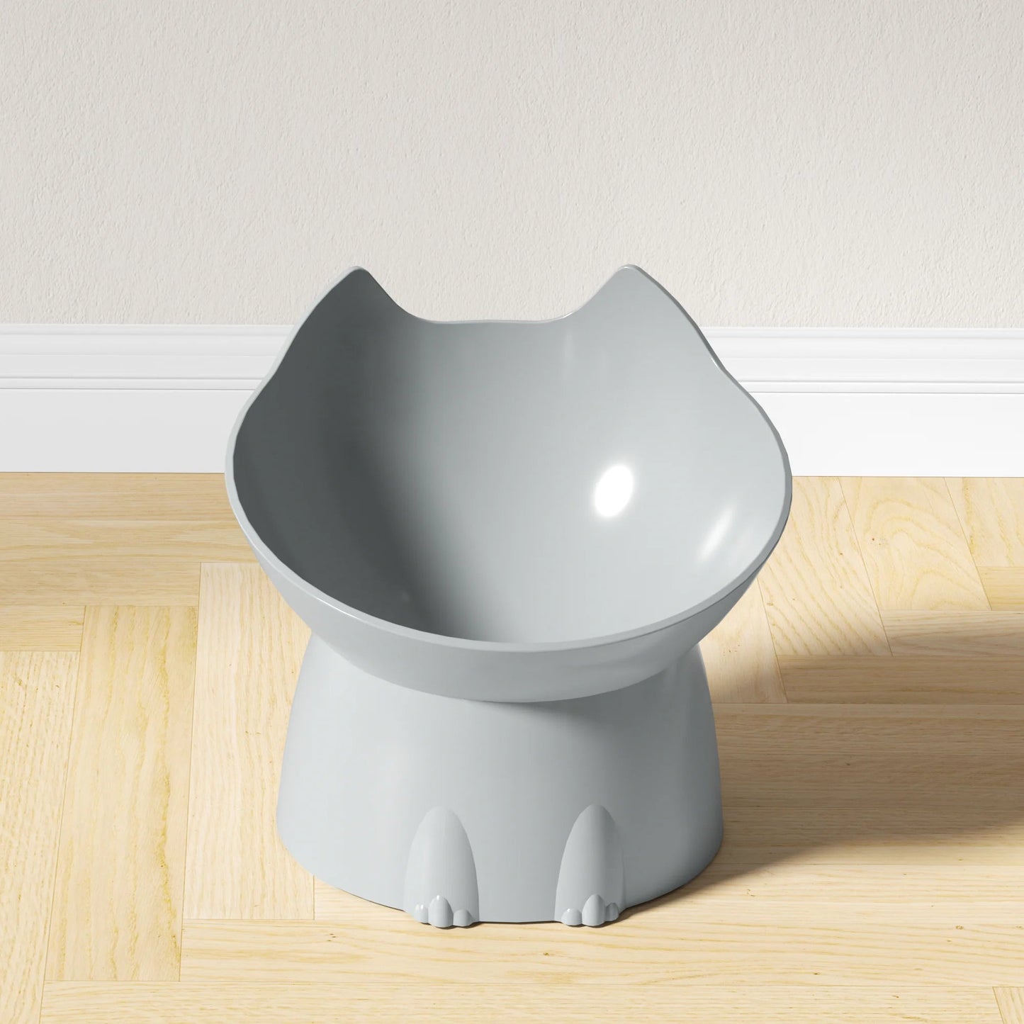 WhiskerWare Elevated Cat Bowl WAGGING TAIL
