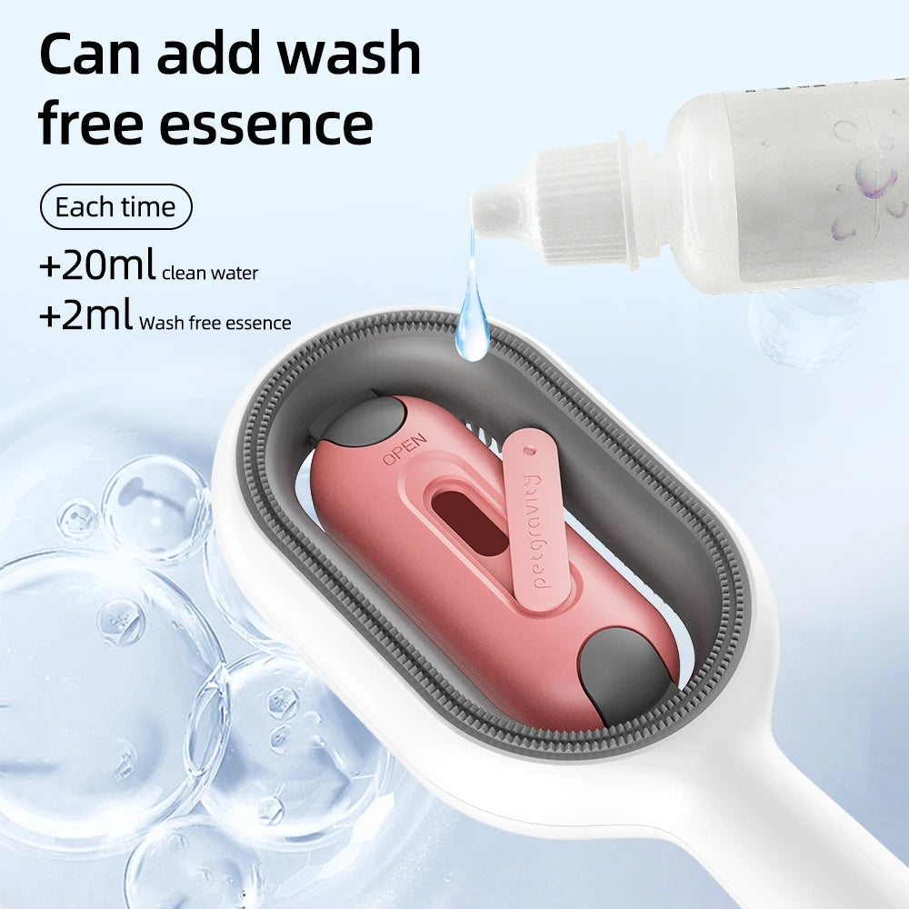 Pet Grooming Brush with Water Tank WAGGING TAIL