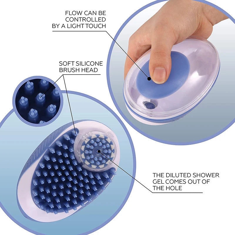2-in-1 Silicone Pet Bath & Massage Brush WAGGING TAIL