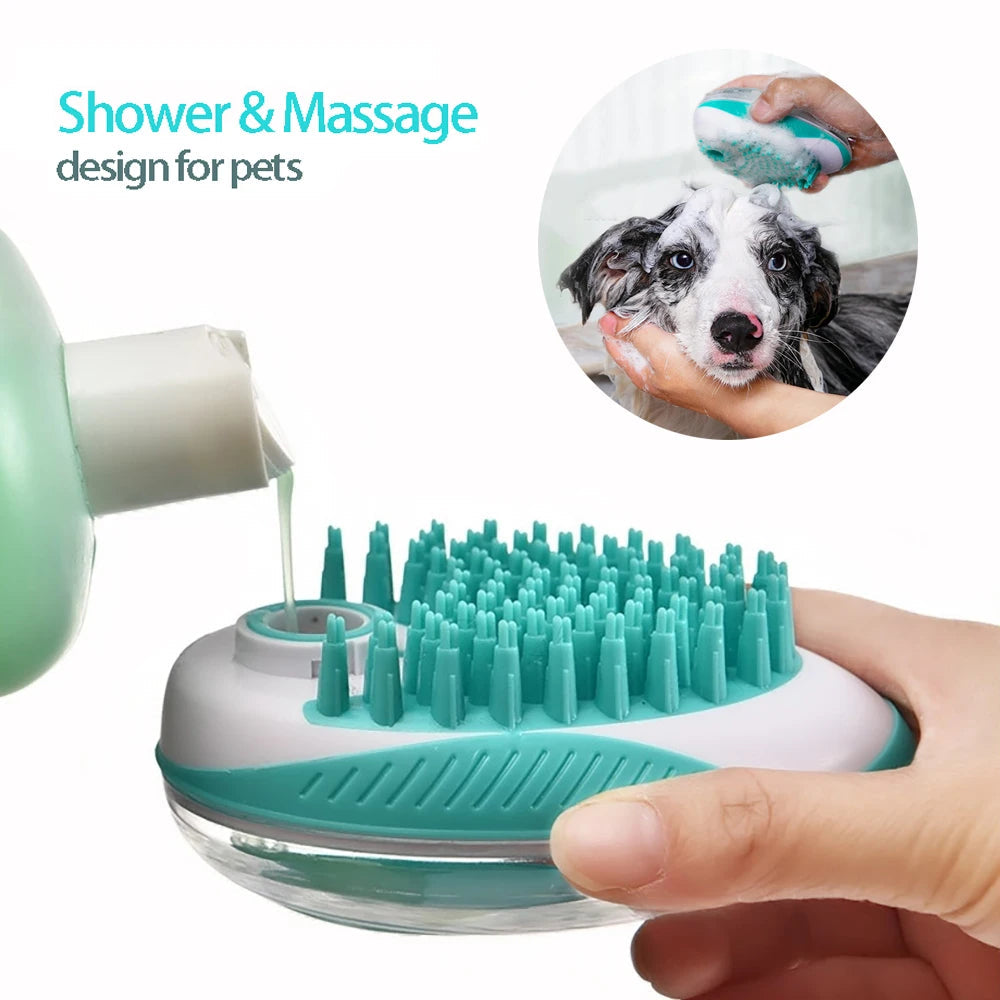 2-in-1 Silicone Pet Bath & Massage Brush WAGGING TAIL