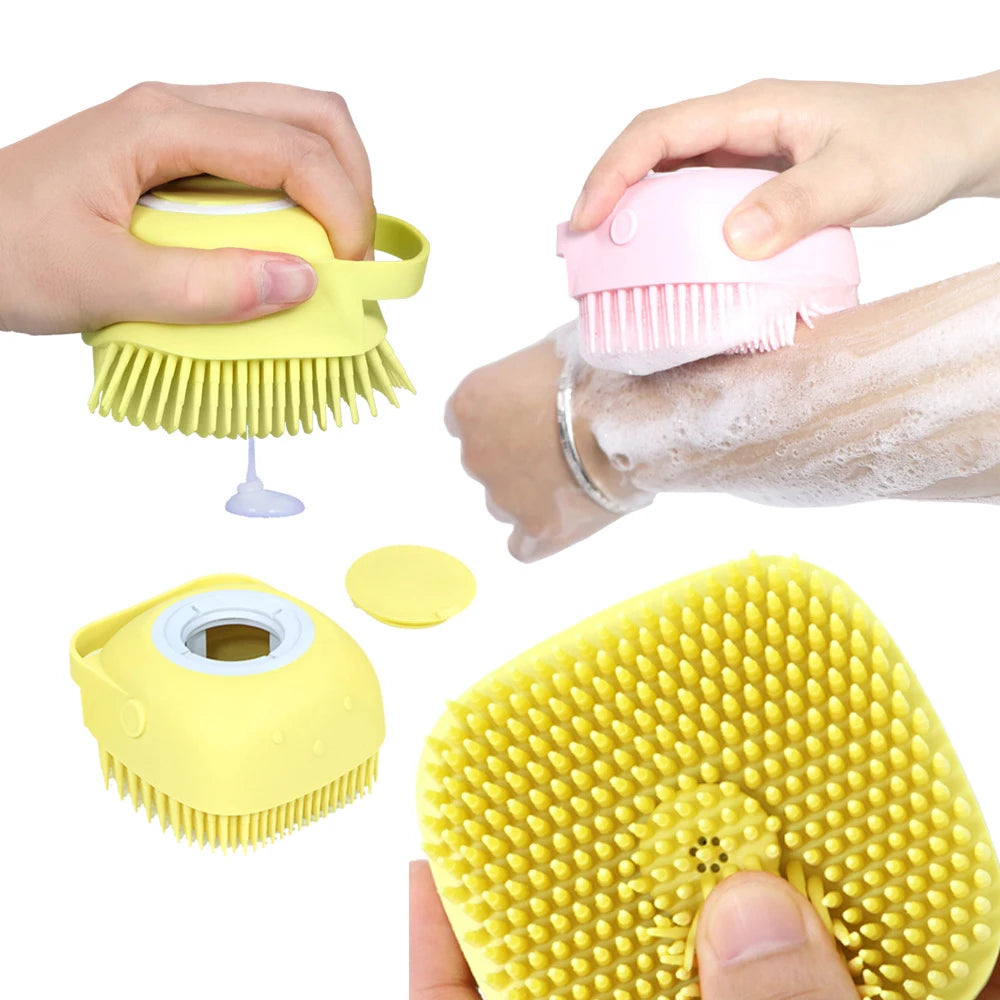 2-in-1 Silicone Pet Bath & Massage Brush WAGGING TAIL