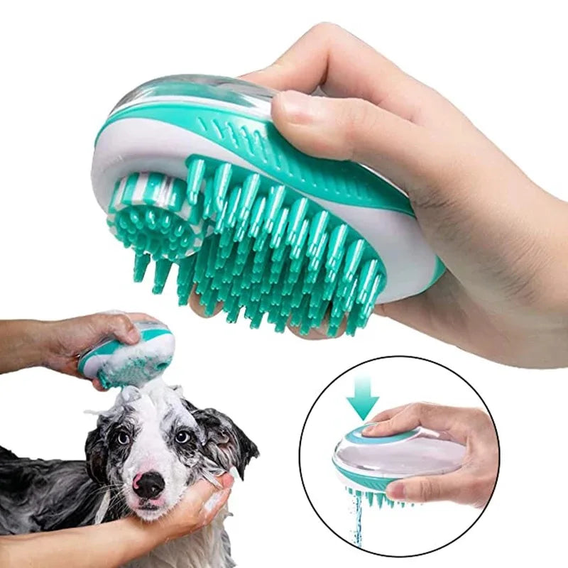 2-in-1 Silicone Pet Bath & Massage Brush WAGGING TAIL