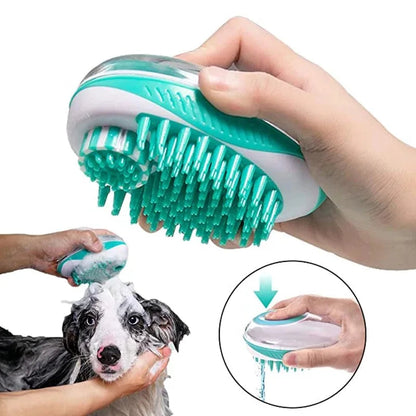 2-in-1 Silicone Pet Bath & Massage Brush WAGGING TAIL