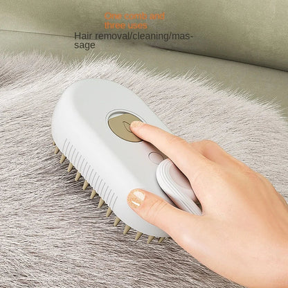 3-in-1 Electric Pet Steam & Grooming Brush WAGGING TAIL
