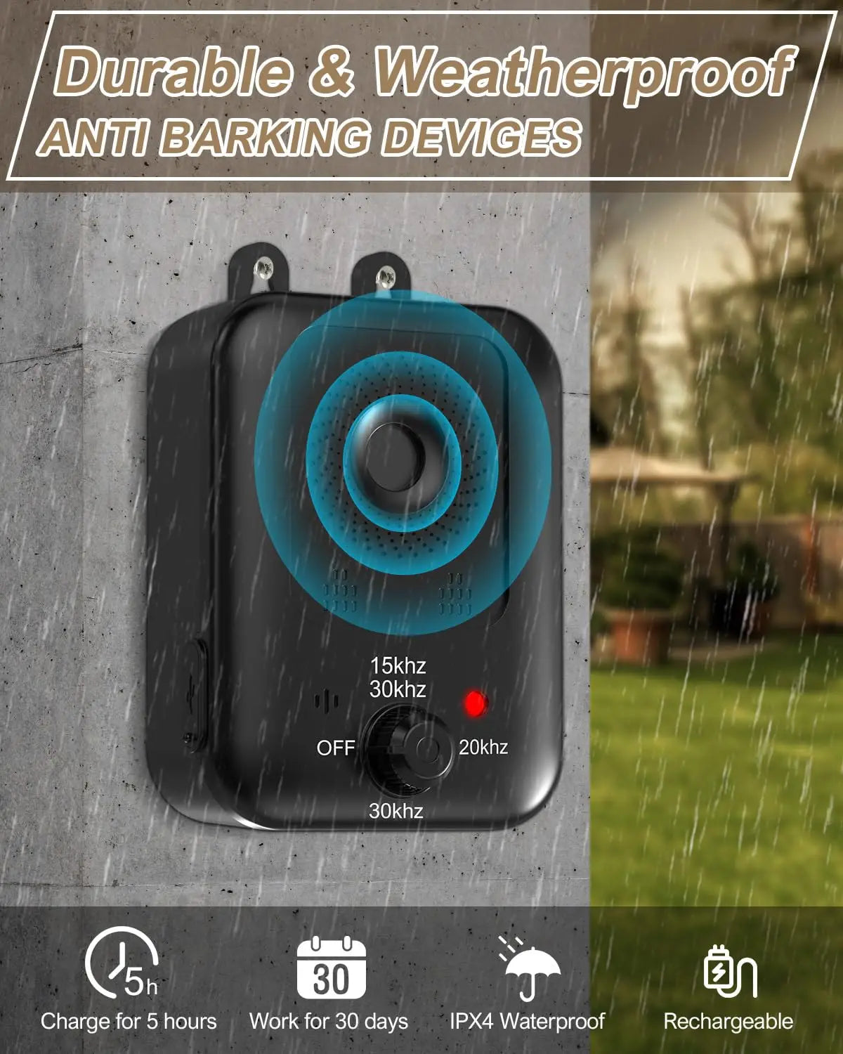 Rechargeable Ultrasonic Anti-Barking Device WAGGING TAIL