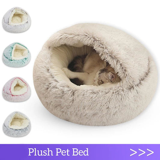 Soft Plush Pet Bed with Cover WAGGING TAIL