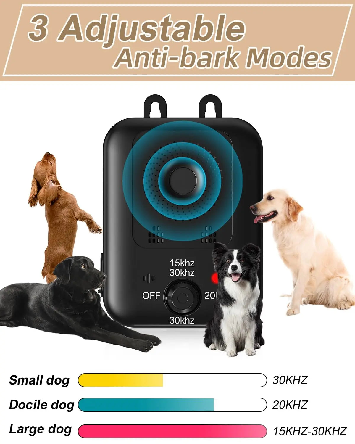 Rechargeable Ultrasonic Anti-Barking Device WAGGING TAIL