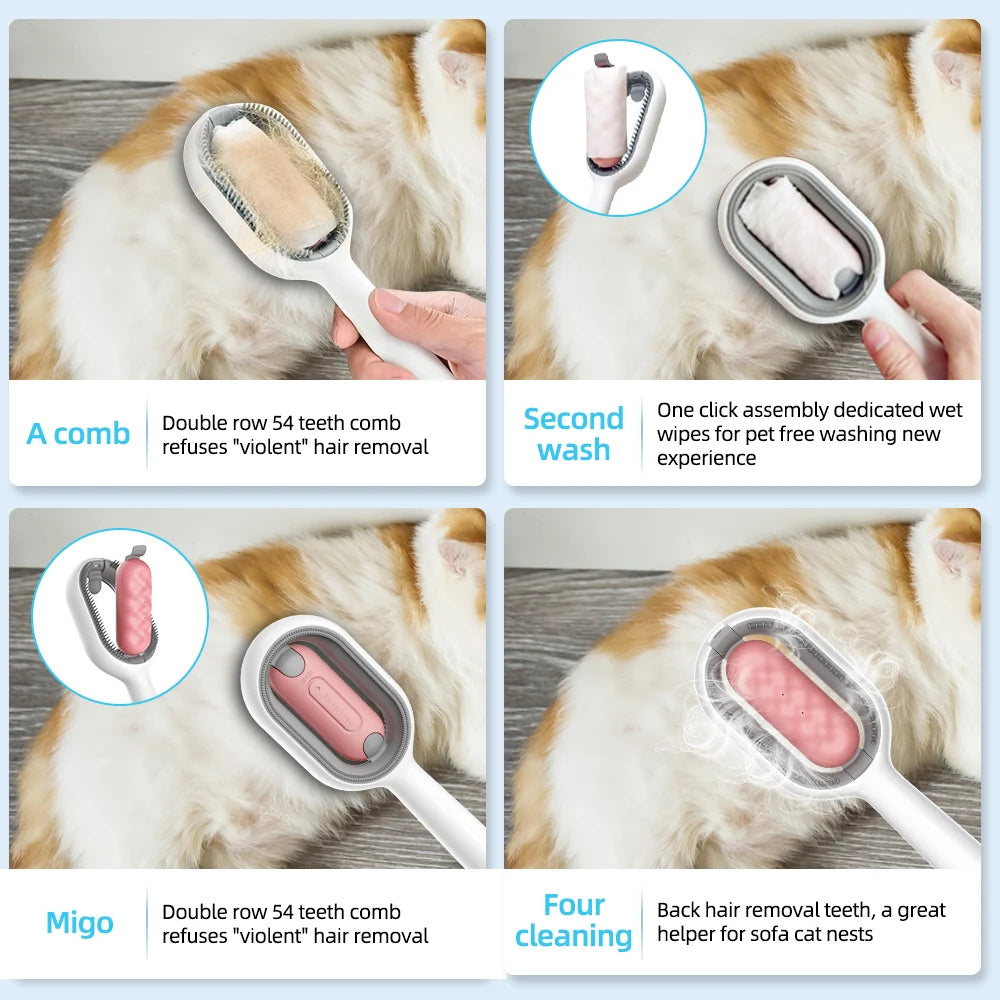 Pet Grooming Brush with Water Tank WAGGING TAIL