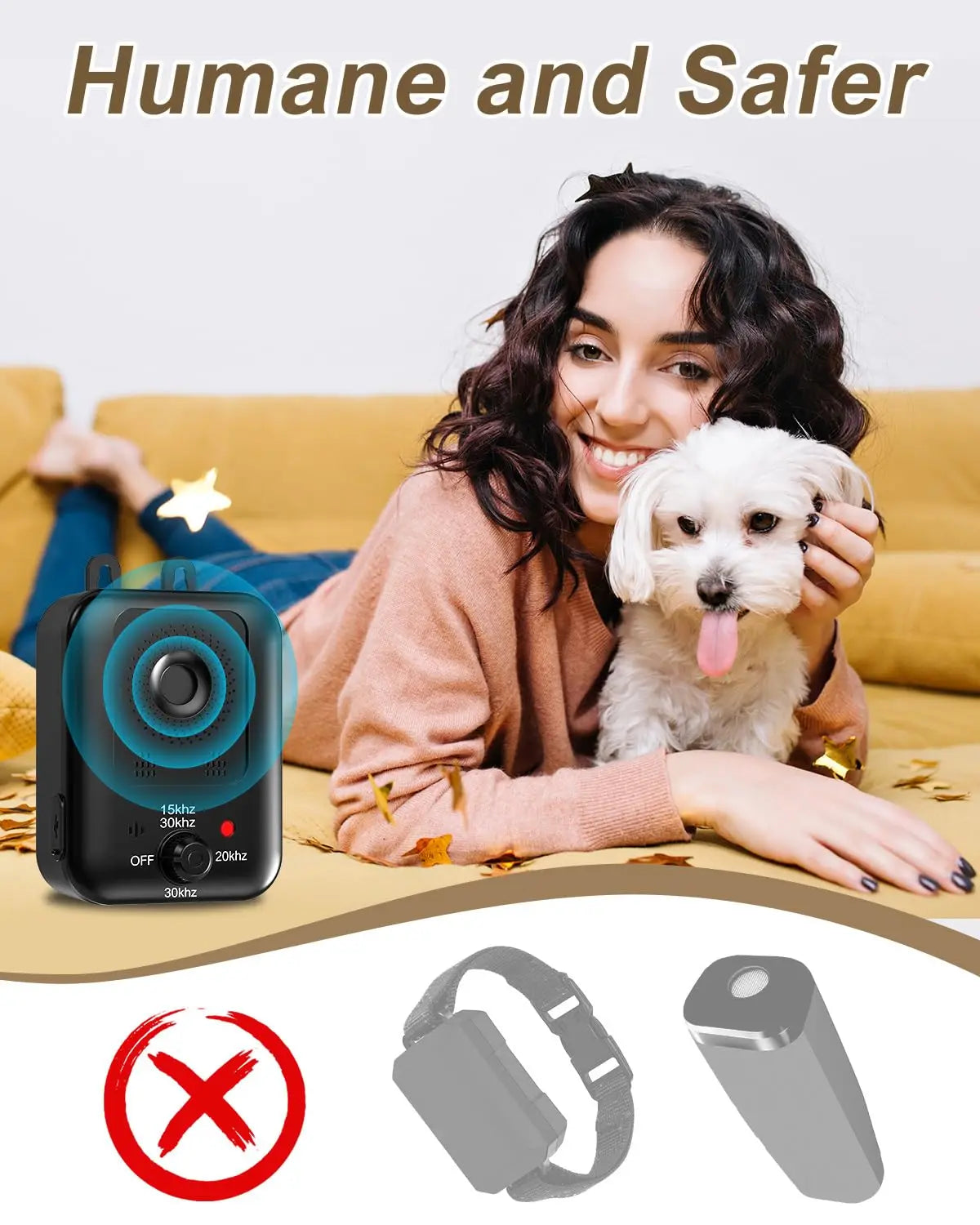 Rechargeable Ultrasonic Anti-Barking Device WAGGING TAIL