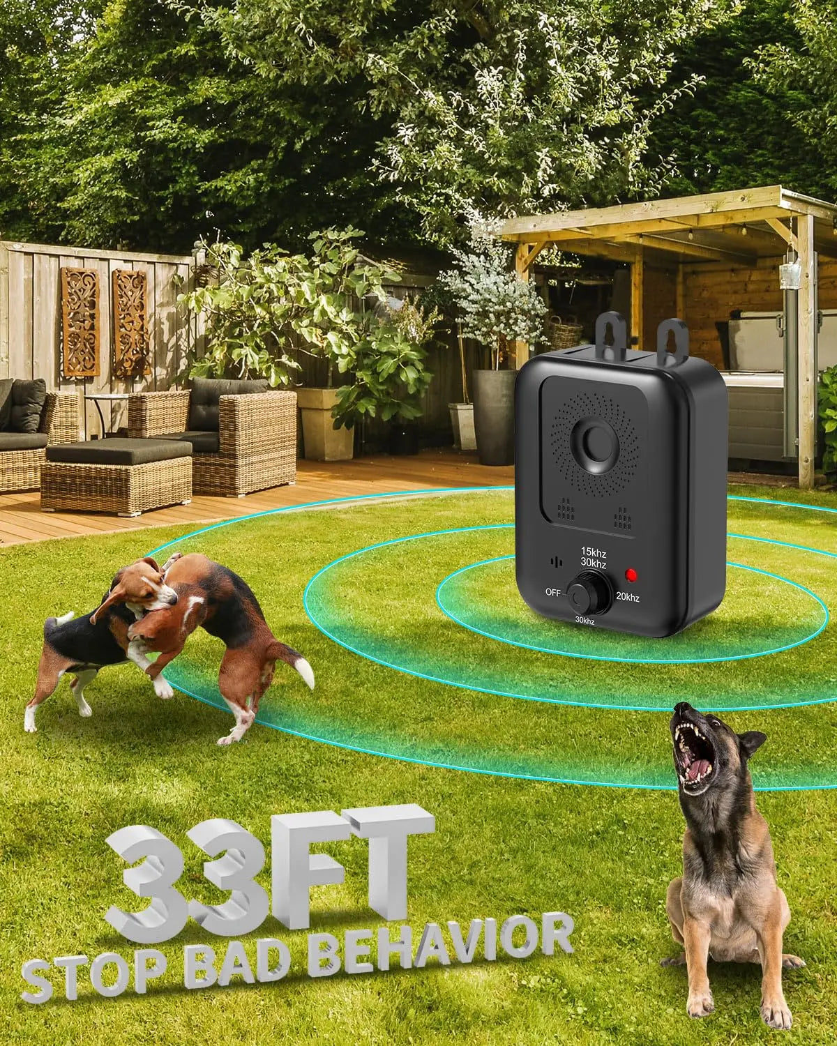 Rechargeable Ultrasonic Anti-Barking Device WAGGING TAIL