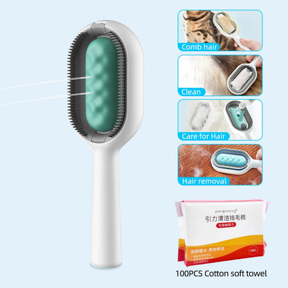 Pet Grooming Brush with Water Tank WAGGING TAIL